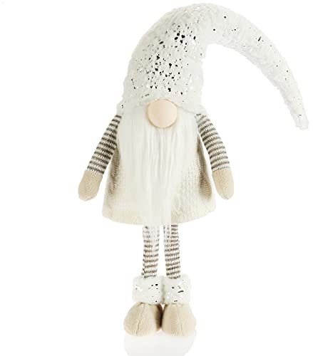 com-four® Großer Weihnachts-Wichtel in XXXL - freistehende Figur auf Stelzenbeinen - schwedischer Dekoartikel - winterliche Figur als Dekoaufsteller - Kobold als Raumschmuck - Zwerg mit Zipfelmütze