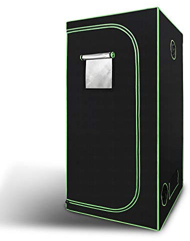 SWANEW Tente de Culture, Grow Box, Grow Tent, Chambre de Culture intérieur, Serre pour la Maison, Oxford 600D, 100x100x200cm Noir et Vert