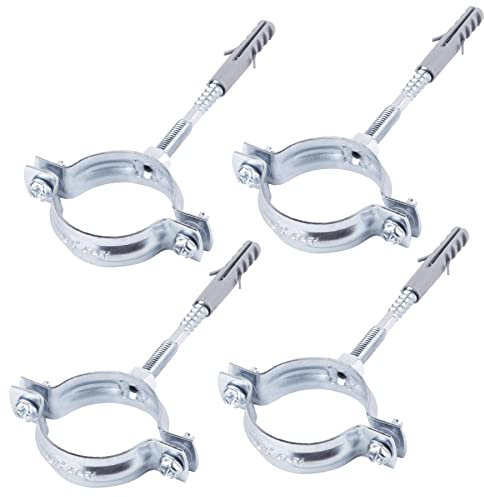 SKIR'CO (4 Stück) Rohrhalterungen für Ø 47-51 mm Rohre, Klemmen, Rohrstützen für Wand- und Deckenmontage (4 Stück)