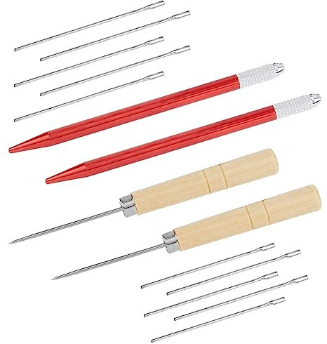 DICOSMETIC 14 pièces/Ensemble Cheveux Poupée Outil de Reracinement pour Poupée Race Cheveux Implant Aiguille et Aiguille à Crochet en Laiton Bois Poupée Kit de Fabrication