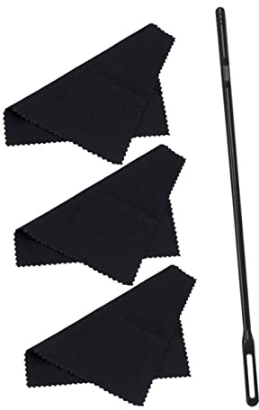 TOYANDONA Kit di Pulizia per Flauto e Sassofono Asta e Panno in Plastica e Tessuto Nero, Leggero e Riutilizzabile, la Cura la Pulizia degli Strumenti a Fiato