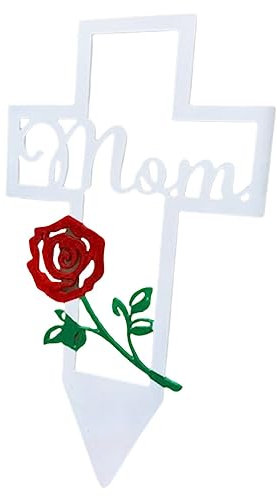 DIKACA Friedhofseinsatz Aus Metall Friedhofspfahl Verzierung Bodenornamente Friedhofseinsatz Gedenkkreuz Landdekoration Gedenksteine Hofpfahl Gräber Friedhofspfahl