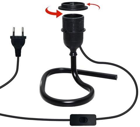 Lampada da Tavolo Base a Triangolo, Lampada da Lettura da Comodino con Base per Lampada E27 con Interruttore, Semplice Lampada da Tavolo Portatile (Lampadina non Inclusa)