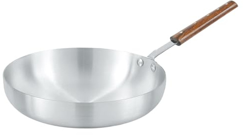 LENAK Induction Base Aluminium Frying Pan/Fry Pan Wooden Handle Chef's Skillet Curry Pan (24cm)