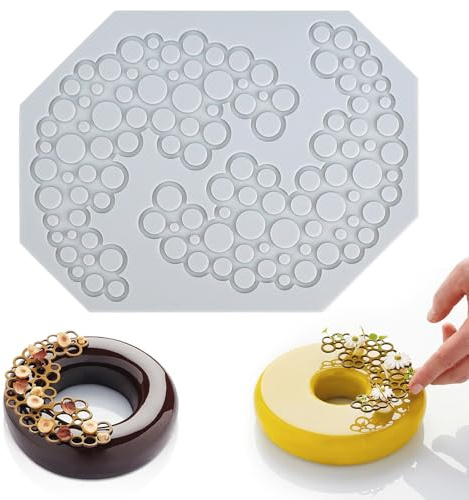 YapitHome Silikonspetsformar, silikon spetsmatta, silikonform för fondant, choklad, sockerpasta, smör, tvål, cupcake (2 hålring)