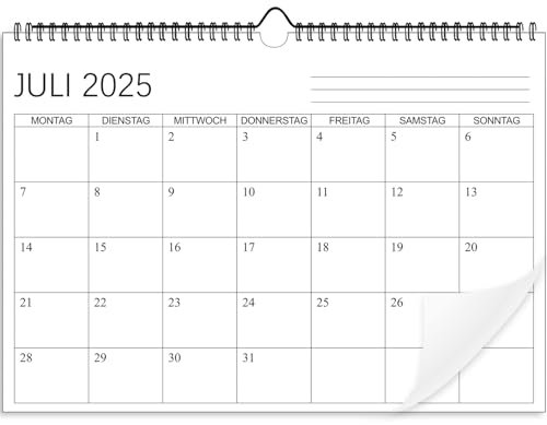 Kalender 2026 - Wandkalender 2026 im A4 Querformat(30 x 21 cm), Familienplaner Mit Jahreskalender Planung, Monatskalender vom Juli 2025 bis Dezember 2026
