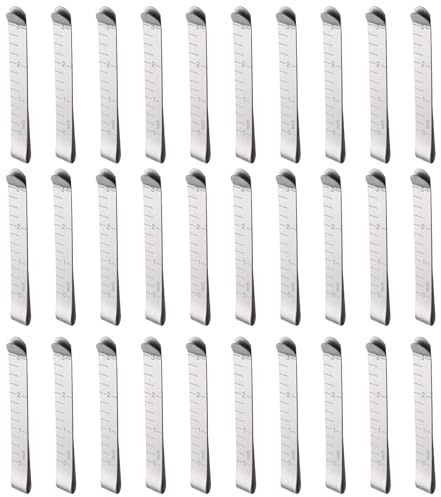 30 Stück Nähklammern Nähzubehör, Edelstahl Stoffklammern, Metall Quilting Zubehör mit Skala zum Befestigen von Stoff Quilten Nähzubehör und Markierzubehör, Markierclips für Nähprojekte