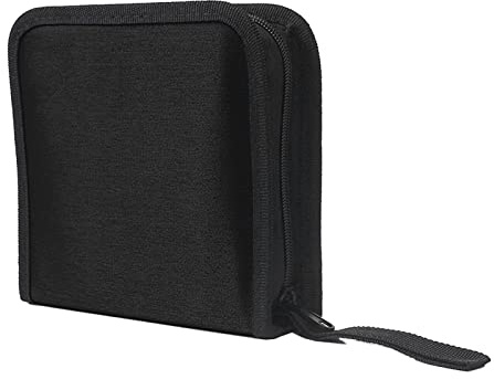 Qsvbeeqj Estuche organizador para 40 CD y folletos de CD, tela, tela, bolsa organizadora