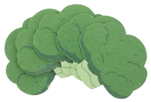 SEWACC Éponge Exfoliante Corps 5pcs en Cellulose Forme Brocoli Verte, Gommage Corporel Doux et Séchage Rapide, pour Gym et Voyage