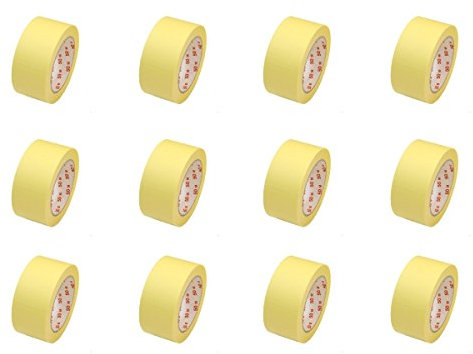 12 Rollen Flachkrepp Abklebeband Malerkrepp Malerband 50mm x 50m bis 60°C (EUR 0,04 / m)