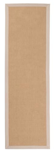 carpetfine Sisalteppich Läufer Beige 75x350 cm | Moderner Teppich für Wohn- und Schlafzimmer
