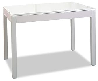 ASTIMESA Mesa de Cocina, Metal, Blanco, 100x60cm-extendida 150x60 cms