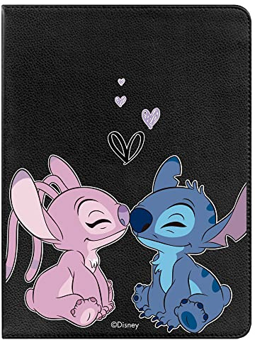Funda para Tablet Tablet Universal 10″ Oficial de Clásicos Disney Lilo & Stitch Beso. [Funda Tablet]. [Protección contra Caídas] Giratoria 360 Grados [FUNCIÓN Soporte].