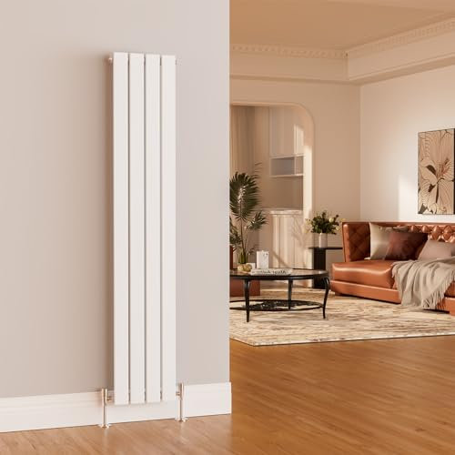 EMKE 1600 x 300 mm Radiator Cover White Vertical Radiator Tall Radiator Wall Mounted Modern Single Flat Panel Radiators Central Heating Radiator Bathroom Radiators for Bedroom Sitting Room