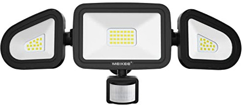 MEIKEE Security Lights Outdoor Motion Sensor 42W PIR Sensor Security Light Motion Sensor Floodlight 3600 Lumen IP66 Waterproof 6500K Cold White Outdoor Light Mains Powered for Garden Backyard