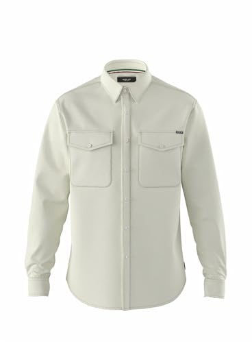 replay jeansskjorta för män, 001 vit, L