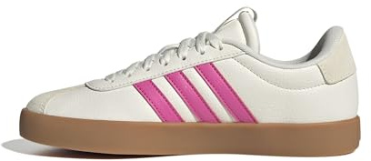 Adidas Womens VL Court 3.0 Sportswear, White/Pulse Magenta/Gold Metallic, 9