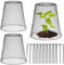 Lot de 3 cloches de protection pour plantes - En fil de poulet - En métal - Avec 10 piquets de jardin
