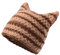 XIWJLWO Strickmütze mit Katzenohren Damen, Y2K Beanie Winter - Süße Katzenmütze in Braun, Warme Y2K Fairy Grunge Emo Mütze, Kawaii Beanie Teenager Mädchen, Aesthetic Accessoire für Winter und Alltag