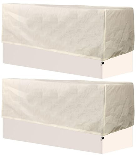 lasuroa 2pz Telo Protettivo per Fioriere Rettangolari, 150x45x40cm Riparo delle Piante d'inverno Protezione Invernale per Piante da Balcone con Coulisse per Fioriere da Balcone Inverno(Bianco Sporco)