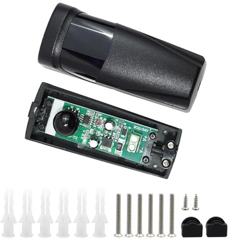Wonvify 1 Paio Fotocellule Cancello, Fotocellule a Infrarossi Universali Orientabili 180° per Automatica Cancello Garage, 12V / 24V AC DC Impermeabile Allarme