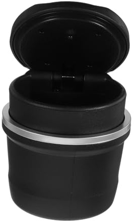 Luxshiny Cendrier Garder Léger Plastique Portable en la Voiture Noir de Propre Design Moderne, Accessoire Pratique Intérieur pour Pendant Vos Déplacements