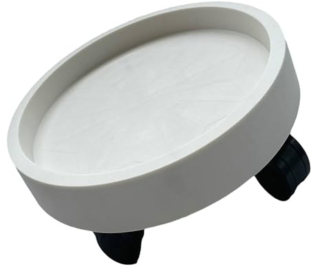 SIXRUN Ruote per Vasi da Fiori in Plastica Bianca, Supporto per Piante Girevoli per Balcone, Scatola Rotonda per la Raccolta Dell'acqua per Uso Interno Ed Esterno (30)