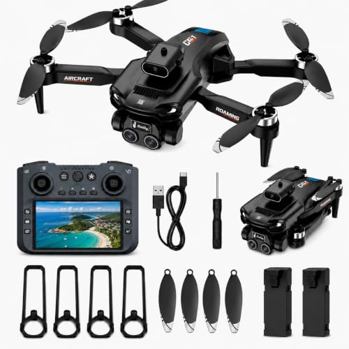 Drone FPV 4.3 avec écran intégré, évitement d'obstacles, caméra 1080P, moteur sans balais, 20min de vol, pliable, décollage/atterrissage 1 touche, pour adultes & débutants