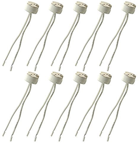 10 Stück MR16 GU5.3 LED-Leuchtmittel Sockel Keramiksockel, FINELED MR16 G5.3 MR11 Lampenfassung für 12 V Halogen & LED-Leuchtmittel, Drahtverbinder-Basissockel-Adapter