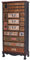 Hochkommode „New Orleans LOFT“ – Industrial Apothekerschrank | Holz & Metall | 16 Schubladen & 1 Tür | Vintage Kommode Patchwork lof042 Palazzo Exklusiv