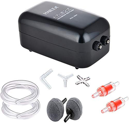 LONDAFISH Sauerstoffpumpe für Luftpumpe, doppelter Ausgang, einstellbare Durchflussregelung, zum Aufhängen, hohes Luftvolumen, leise, für Fischschildkrötentank, 5 W, 5 l/min