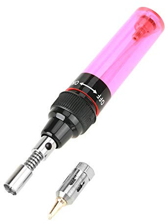 Fer à Souder,Fydun Fer à Souder au Gaz Sans Fil Butane Gaz Chalumeau fer à Souder Pistolet à Souder Stylo Outil 1300℃ (Rose)