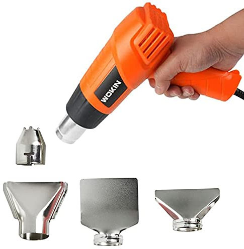 TOOLSTEK WOKIN 5 Piece 2000W Electric Hot Air Heat Gun with Nozzles Set. Easy to Use Dual Temperatures to Burn & Strip Paint, Resin, Varnish & Glues, Dissolve Adhesives, Thawing & Heat Shrink Tubing