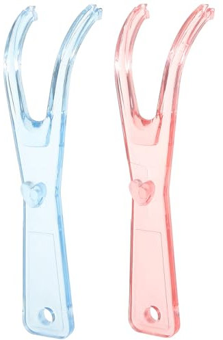 FOMIYES Zahnseidegriff Für Erwachsene 2PCS Zahnseide Halter Ersatz Griff Zahnseide Rack Oral Picks Halter für Zähne Pflege (Rosa Blau) Nachfüllbarer Zahnseidenhalter