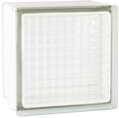 Fuchs Design THERMO BLOCK Plus, Glasbaustein gekreuzt, 19x19x13,5 cm, innen satiniert, Wärmedämmung: Ug 0,8