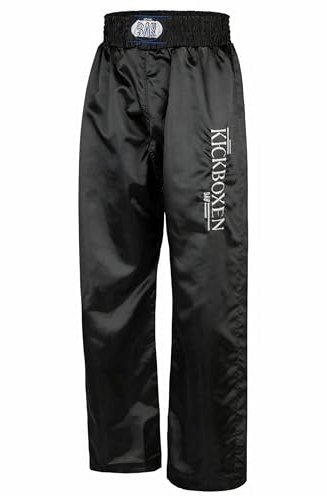 BAY Edel Stick Kickboxhose Schwarz für Kinder und Erwachsene XXS