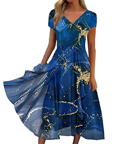 Damklänningar – spetsklänning chiffong, cocktailklänning, aftonklänningar för bröllop, eleganta brudtärneklänningar, kortärmad, v-ringad, festklänning, lång klänning, festlig balklänning, swing,