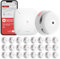X-Sense Smart Rauchmelder XS01-M mit SBS50 Basisstation, Zertifiziert nach EN 14604, Funkrauchmelder mit WLAN, vernetzbarer Feuermelder, kompatibel mit der X-Sense Home Security App, FS241, 24 Stück