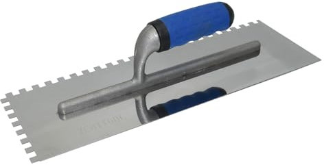 ZCHYTOOL Truelle pour mastic Premium Lisseur Truelle Maçon Rasage 38 x 13 cm Avec Poignée Souple Lames en Acier Inoxydable Dent 8 x 8 mm