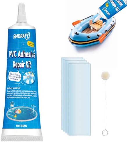 Smdrafy Pool Reparaturset, Wasserbett Reparaturset, Pool Flickzeug, mit Schwimmbad Patch, Schlauchboot Reparaturset für Zelte, Schwimmbäder, Poolfolien Und Wasserbetten