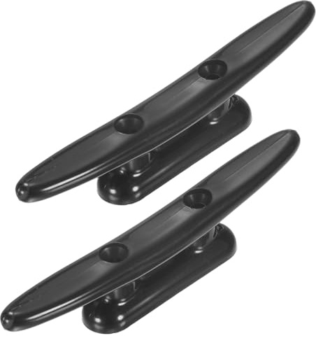 TIXIPEM 4 In Boat Dock Cleats [2PCS] - Rustproof Nylon Boat Cleats Tie Down Use for Piers & Docks & Kayaks & Sailboats & MarIne [Black, 41mm Hole Centers] Kayak Rope Tie Nautical Decor