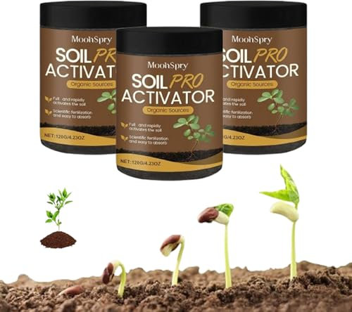 Activateur de sol, activateur de sol organique et engrais pour plantes, fleurs, amendements de sol, engrais pour plantes d'intérieur pour des fleurs saines et des plantes du sol (3 pièces)