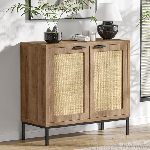 Skokliz Aparador de cocina, armario de almacenamiento con estante ajustable, armario multiusos, armario de oficina con 2 puertas, armario archivador para cocina, comedor, sala de estar