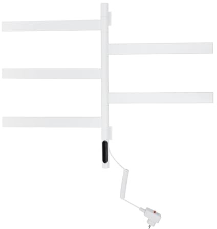 XIAYUHE Scaldasalviette elettrico rotante, 120 W, con rotazione di 180°, 5 aste, lunghezza di ogni asta: 41,8 cm, con timer