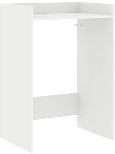 Augerqir Armoire à machine à laver blanche en bois 67,5 x 48 x 97 cm Armoire ménager compacte avec beaucoup d'espace de rangement, armoire polyvalente pour salle de bain et buanderie, facile à monter
