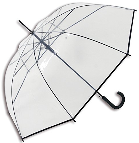 Happy Rain Stockschirm transparent schwarz, 40970