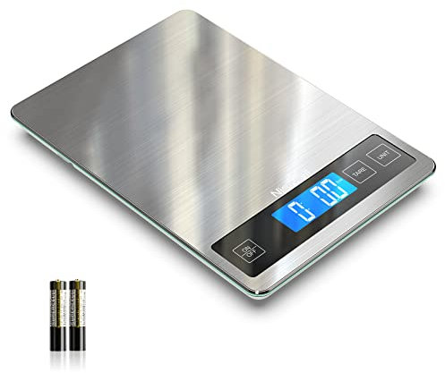 Nicewell Food Scale, 22lb Digital Kitchen Scale Weight Grams and oz for Cooking Baking, 1g/0.1oz Precise Graduation, Stainless Steel and Tempered Glass