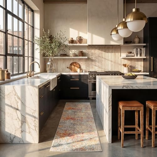 Safavieh Alfombra Contemporáneas para Sala de Estar, Comedor, Dormitorio - Madison Collection, Pelo Corto, Gris y Turquesa, 66 X 244 cm