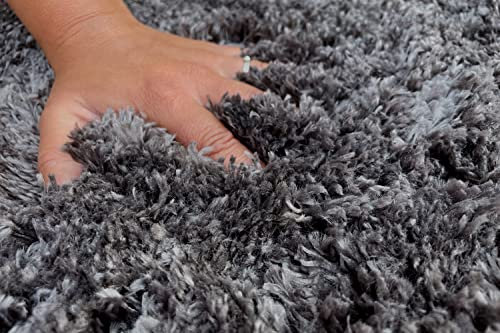 floor factory Hochflor Shaggy Teppich Pearl anthrazit 140x200cm wunderbar weicher Langflorteppich mit Ökotex