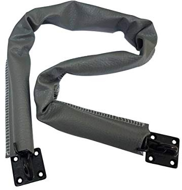 QCAA Cadena para puerta de tormenta extra pesada, 81,28 cm de longitud, base de latón macizo negro mate, gancho de acero inoxidable 304, 1 paquete, fabricado en Taiwán